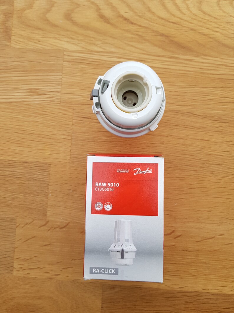 Tête thermostatique Danfoss RAW 5010 bouton pression blanc 013G5010 NEUF avec garantie image 1