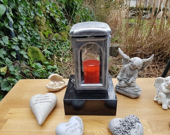 Grablaterne Grablampe Grableuchte Massiv Grablicht Grabschmuck Guss Silber, Ausstellungsstück, Silber,  Deckel öffnet sich,