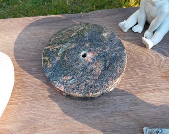 Himalaya, round, granite base with hole, grave lantern base, grave lamp grave light lamp base, base for GRAVE LIGHT FASTENING,