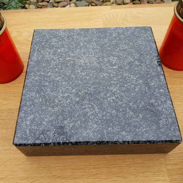 Socle en granit anthracite - noir brillant, socle fleur, socle vase, garantie 2 ans, socle en granit pour vase ; Base sans perçage, lisse