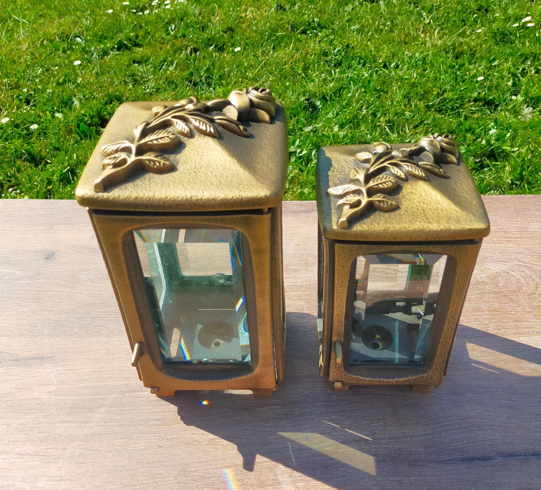 Lanterna Da Giardino In Legno Bianco E Vetro Arles VERDELOOK - 24x24x65 Cm, Decorazione Per Esterni E Interni