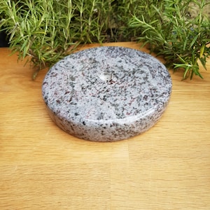 Orion, granite base, round, granite base with hole, grave lantern base, grave lamp, grave lamp lamp base, color: blue and gray tones