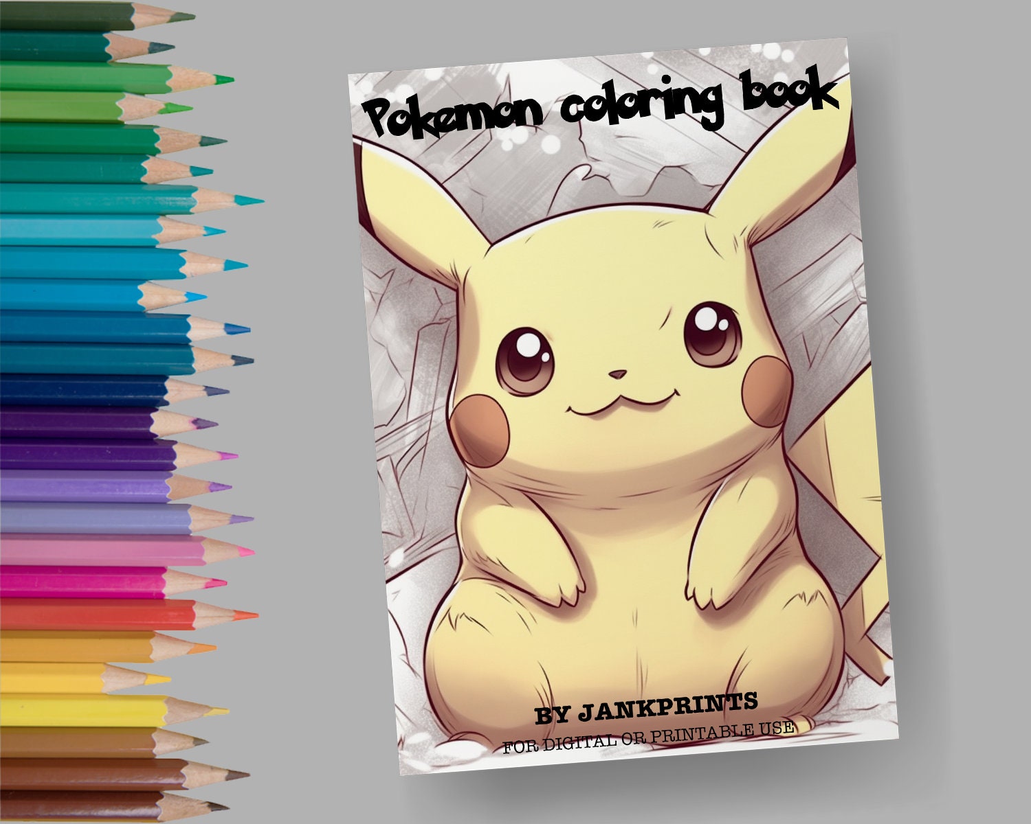 Pokemon Coloring Pages: Adult/kids Coloring Book for Digital or Print ...