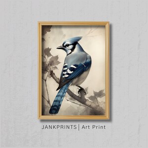 Bluejay Vintage Art Bluejay Wall art Bluejay Wall Decor Bluejay Bird Painting Bluejay Print Bird Decoración imprimible Vintage Bird