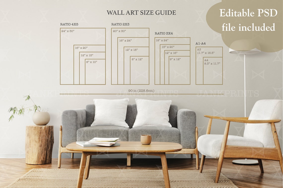 Wall Art Size Guide, Frame Size Guide, Poster Size Chart, Print Size ...
