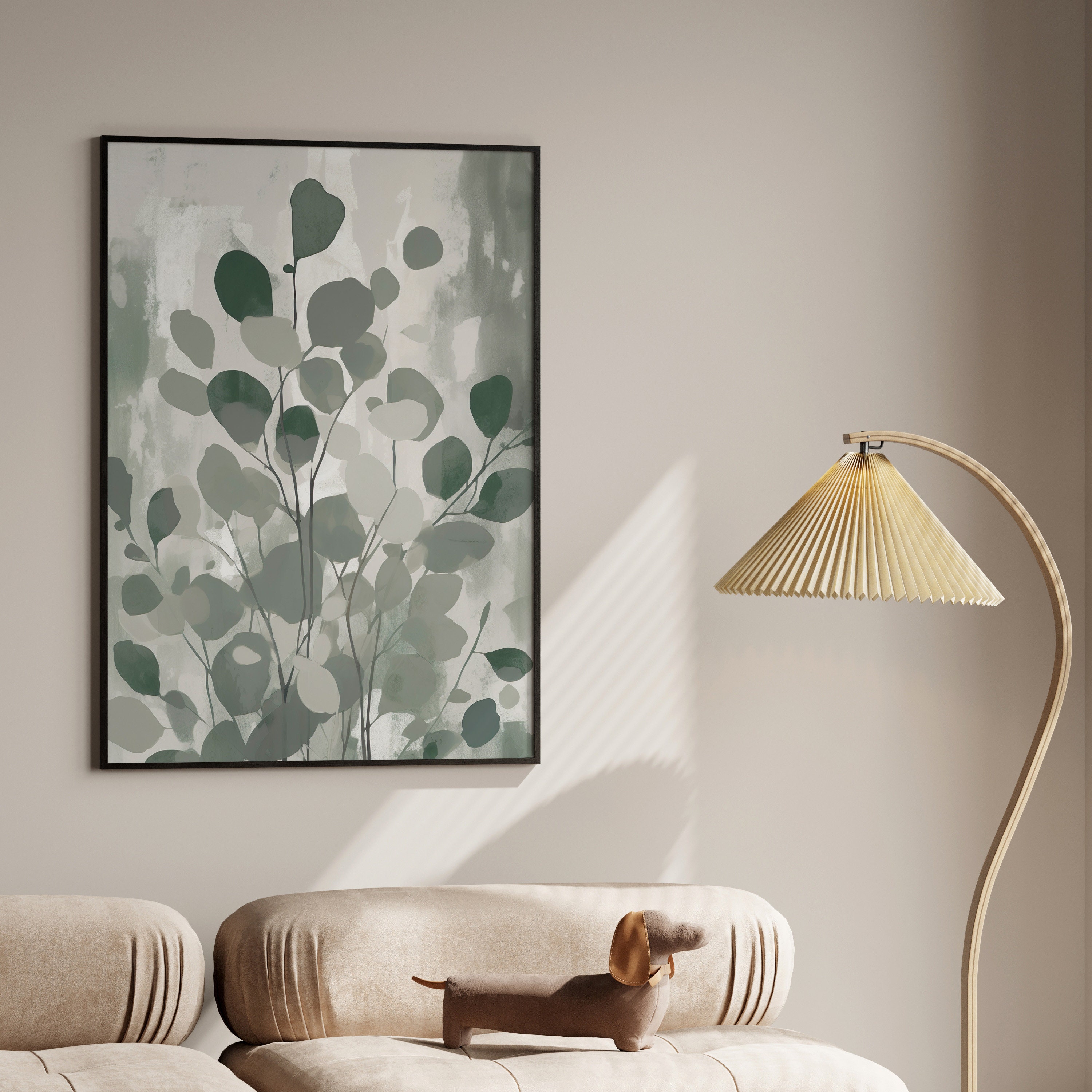 Set Of 3 Sage Green Botanical Wall Art – Flower Market Prints, Large Size, Contemporary