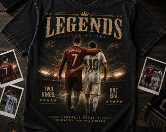 Lionel Messi et Cristiano Ronaldo lors de la dernière coupe du monde 2026, design pour les fans de football