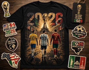 Coppa del Mondo 2026 Messi Ronaldo Neymar Design PNG (Download digitale)