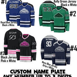 Custom Hockey Jersey Navy Neon Green-Pink