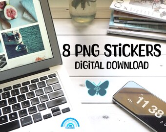 Inspirational quotes PNG bundle, Printable Stickers, Motivational Quotes, Positive Affirmations, Self-Care, Mental Health, Rainbow Custom