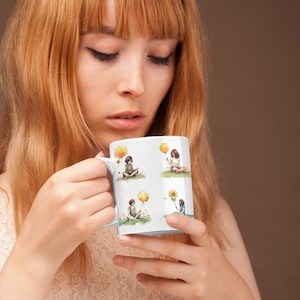 Introvert Girl Sunflower Coffee Mug, Lonely Girl Coffee Mugs, Sunflowers Mug, White Tea Mug, Coffee Mug, Coffee Cup Balloon, Coffee Mug