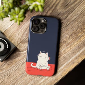 Cute Cat Music Lover Phone Case | Music Phone Case | iPhone 15 14 13 12 11 SE X XR XS Max 15 Pro Max Samsung Galaxy S20 S21 S22 S24 Pixel