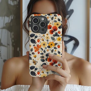 Autumn Phone Case | Fall Bloom Floral Phone Case | iPhone 16 15 14 13, 12, 11, SE, X, XR, XS Max, 15 Pro Max, Pixel, Samsung Galaxy S20, S24