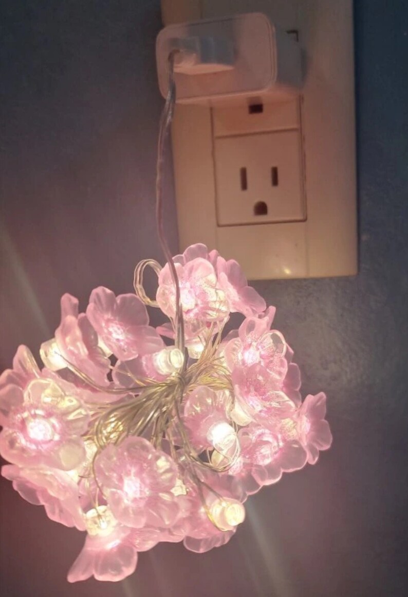 Pink Cherry Blossom String Lights Etsy