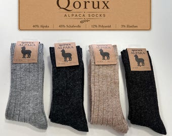 Everyday Alpaca Organic Wool Socks, Luxury Cashmere Feel Winter Socks, Heavy Duty Outdoor Hiking & Indoor Cozy Home Socks Gift for Him/Her
