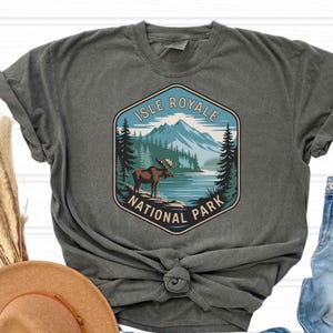 Comfort Colors® I Isle Royale National Park Moose Shirt, Wilderness Trail Hiking Tee, Remote Island Nature Gift, Camping Wildlife Adventure
