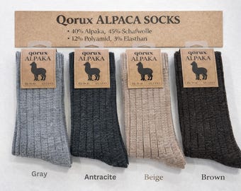 Everyday Alpaca Organic Wool Socks, Luxury Cashmere Feel Winter Socks, Heavy Duty Outdoor Hiking & Indoor Cozy Home Socks Gift for Him/Her