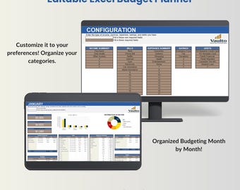 Vaulto Digital Budget Planner Monthly Finance Tracker Excel