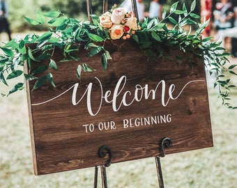 Wedding Welcome Sign - Custom Wedding Sign, Welcome to Our Beginning, Wedding Decor, 3D Wedding Name Board, Personalized Wedding Sign