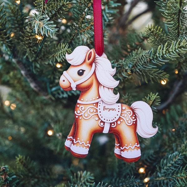 Personalized Christmas Ornament Pony | Christmas Ornament, Elf Christmas Ornament with custom name, Christmas 2023 Keepsake, Tree Adornment