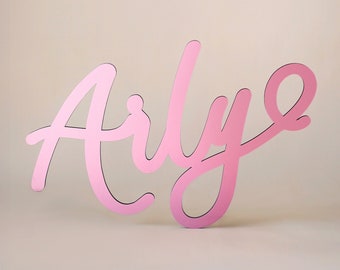 Ombre wooden name sign with custom name - Colorful personalized name for wall, Gradients, Pastel color, Niece birthday gift, Nephew birthday