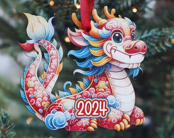 2024 Dragon Year Ornament - Personalized Ornament for the Year of the Dragon ornament, Happy Chinese New Year 2024