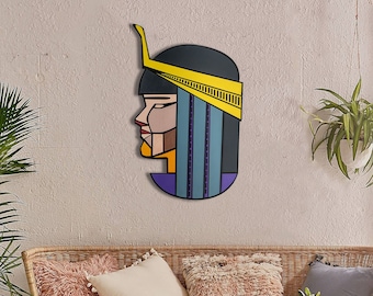 Abstract Cleopatra Wood Wall Art | Modern Geometric Home Decor