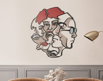 3D Wooden Face Wall Art | Handmade Abstract Home Decor