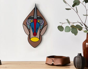 3D Wooden Abstract Face Wall Art | Modern Geometric Decor