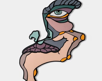 Handmade Wooden Abstract Face Wall Art | Modern Home Decor