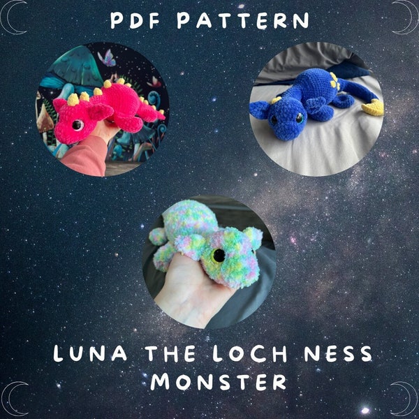 Luna the Loch Ness Monster / PDF Pattern / crochet, amigurumi, beginner, mythical creature