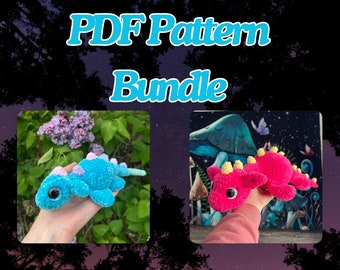 PATTERN BUNDLE: Loch Ness Monsters (Luna and Lunula) / PDF Pattern / crochet, amigurumi, beginner, mythical creature