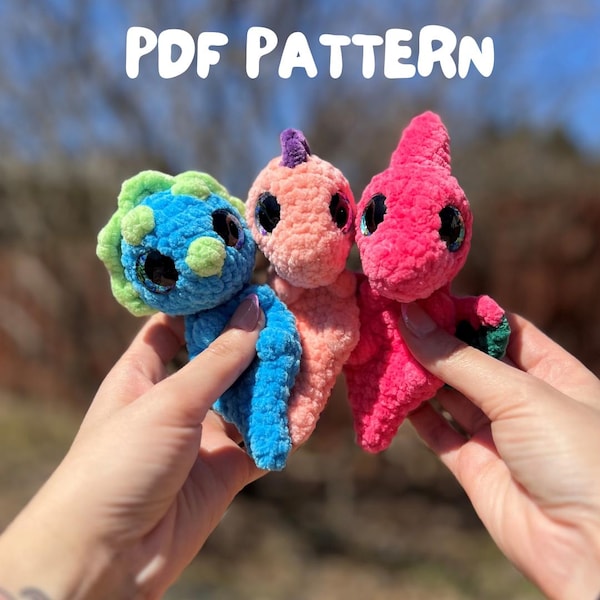 Baby Dino Bundle / PDF Pattern / crochet, amigurumi, beginner