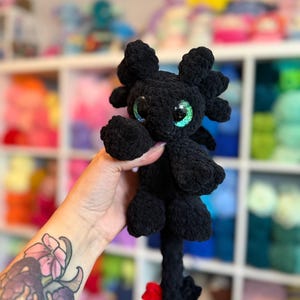 Mini Fury Dragon Sploot / PLUSHIE / crochet, amigurumi, plush, stuffed toy