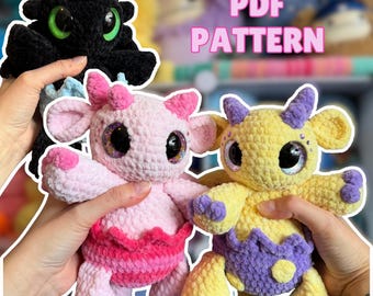 Shelly the Egg Dragon / PDF Pattern / crochet, amigurumi, beginner