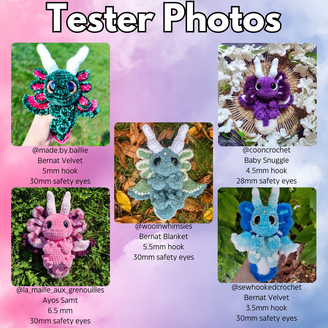 ☆あいか☆オルゴナイト☆ドラゴンたまご、干支蛇A(小)☆ Aurora the Axolotl Dragon / PDF Pattern / Crochet, Amigurumi