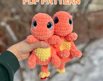 Phoenix the Fire Dragon / PDF Pattern / LOW SEW crochet, amigurumi, beginner
