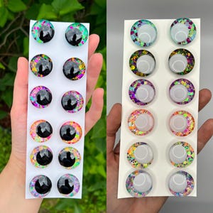 Confetti Collection - Hand-painted safety eyes, amigurumi, crochet, sinker, toy