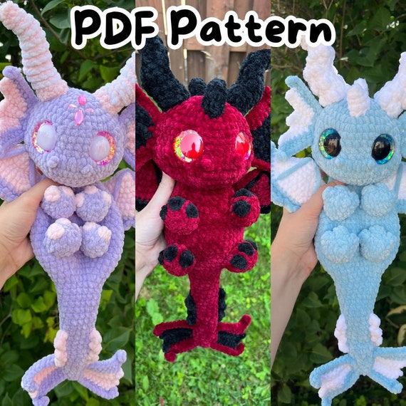 Kailani the Water Dragon / PDF Pattern / crochet, amigurumi, beginner, mythical creature