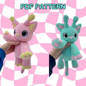 Xanthia the Alien Kitty / PDFパターン / かぎ針編み、あみぐるみ、初心者