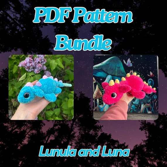 PATTERN BUNDLE: Loch Ness Monsters (Luna and Lunula) / PDF Pattern / crochet, amigurumi, beginner, mythical creature