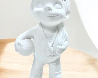 Smiley Basketball Boy-Ceramic Bisque, Ready to Paint