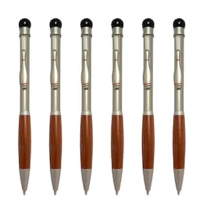 Bowling Sport Ballpoint Pen Sets, 3-dimensional Clip, Handcrafted Solid Brass, Satin-nickel finish, Bowling Figurine, Pkg. in Tube
