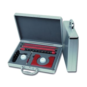 Spectrum Golf Putter Set, Elegantly handcrafted in premium quality with two Titanium golf balls, 3 Rosewood Shafts. Deluxe  Aluminum Case