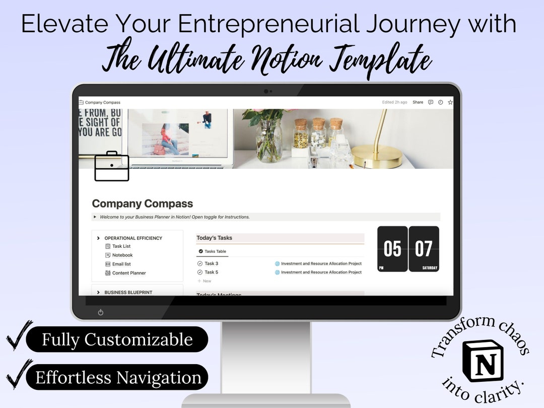 Notion Business Planner Template | Small Business Management Dashboard ...