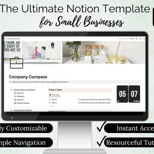 Notion Template Small Business Owners | Side Hustle Planner | Notion Template Business | Boost Your Productivity: Stay Organized & Thrive