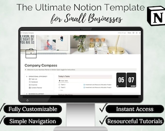 Notion Template Small Business Owners | Side Hustle Planner | Notion Template Business | Boost Your Productivity: Stay Organized & Thrive