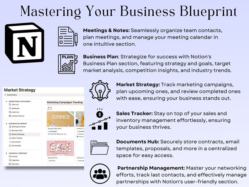 Notion Business Planner Template | Small Business Management Dashboard ...
