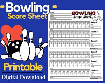 Printable Bowling Score Sheet | Track Your Game with Ease | Perfect for Leagues, Parties & Personal Use