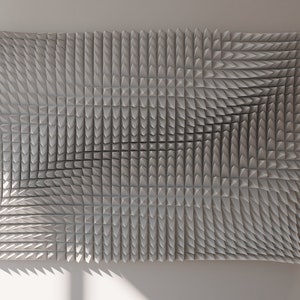 Elegant White 3D Printed Wall Art - Contemporary Geometric Spike Mesh ...